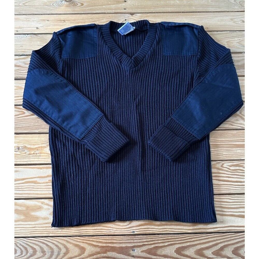 PSC Uniform Apparel Ribbed V Neck Sweater Size Medium Men’s Black